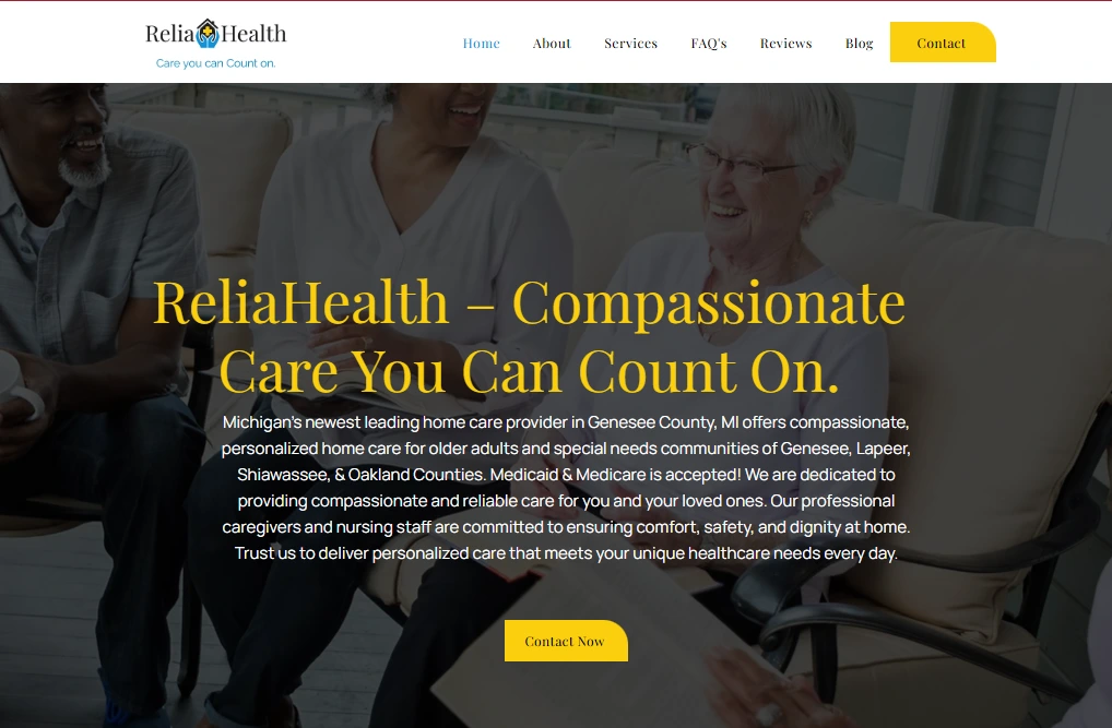 Website Design for Senior Care Case Study Mockup
