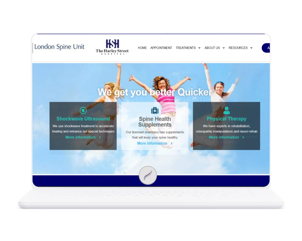 SEO Services for Spine Hospital Case Study Mockup