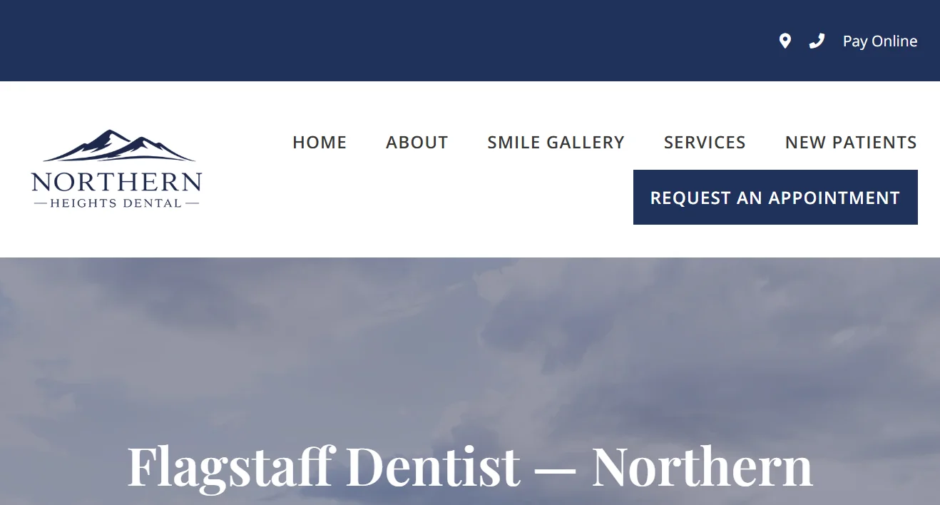 Northern Heights Dental website homepage