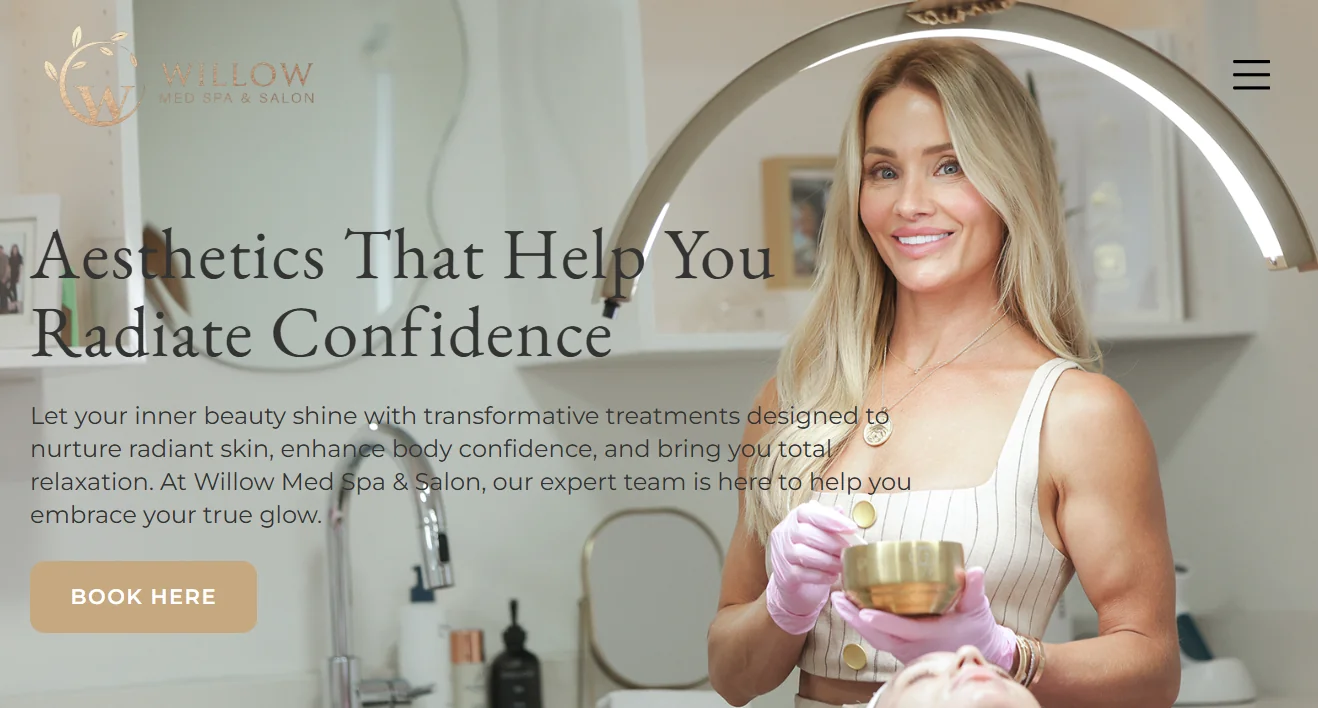 Willow Med Spa website homepage